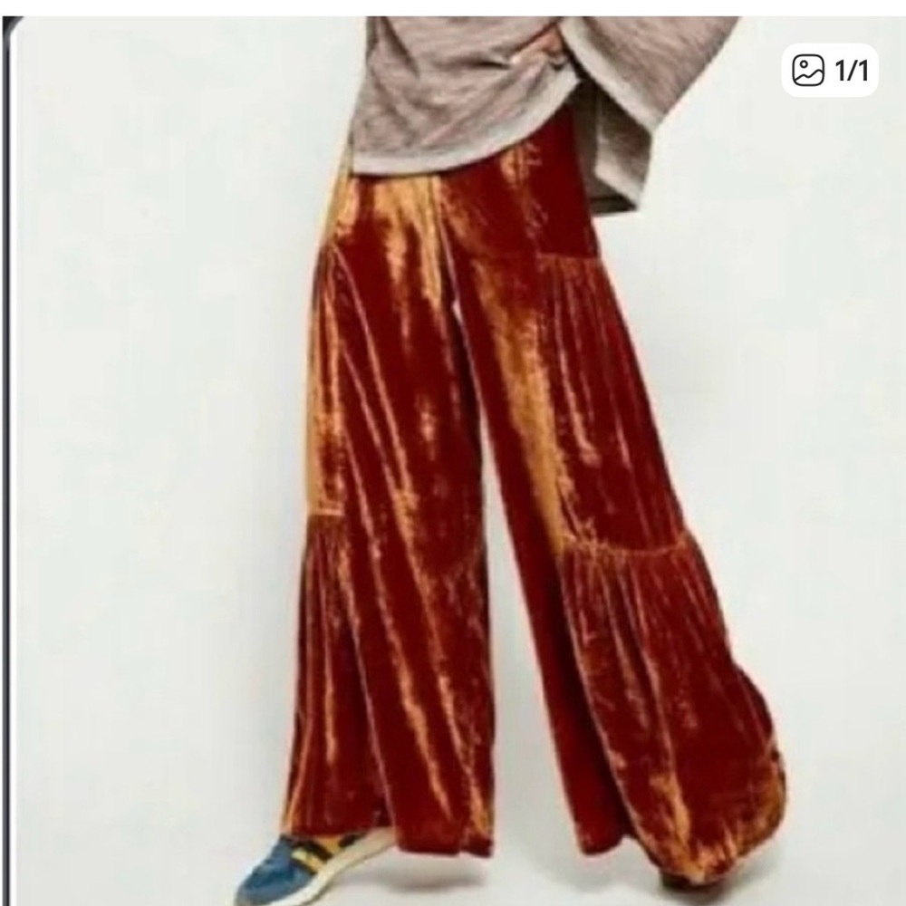 Free People Velvet Wide-Leg Pants - say la vie